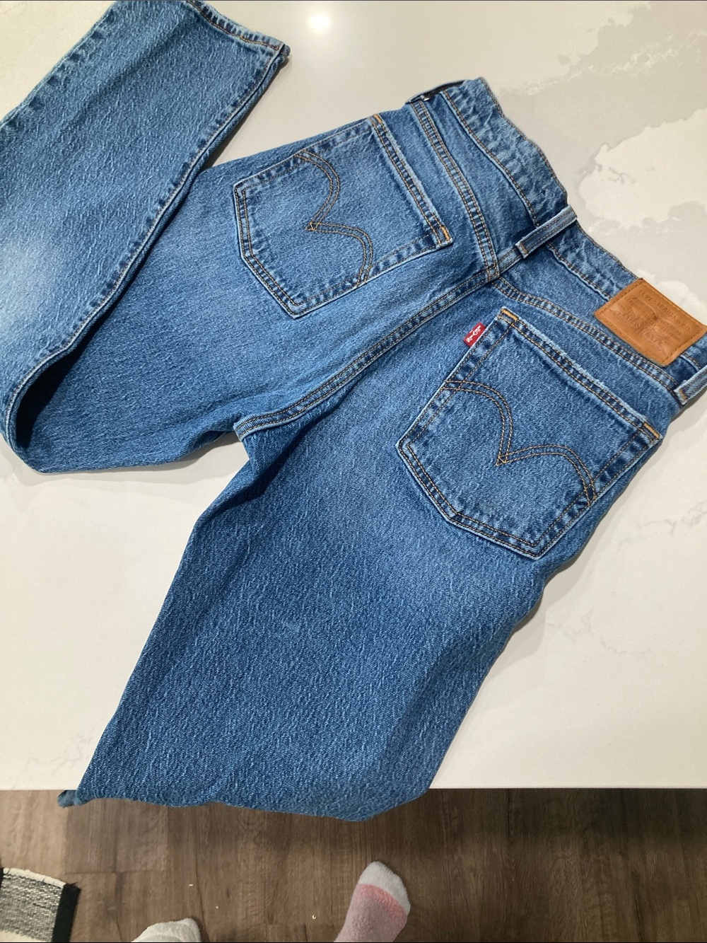 Levi's Wedgie Straight Leg Blue Denim Jeans